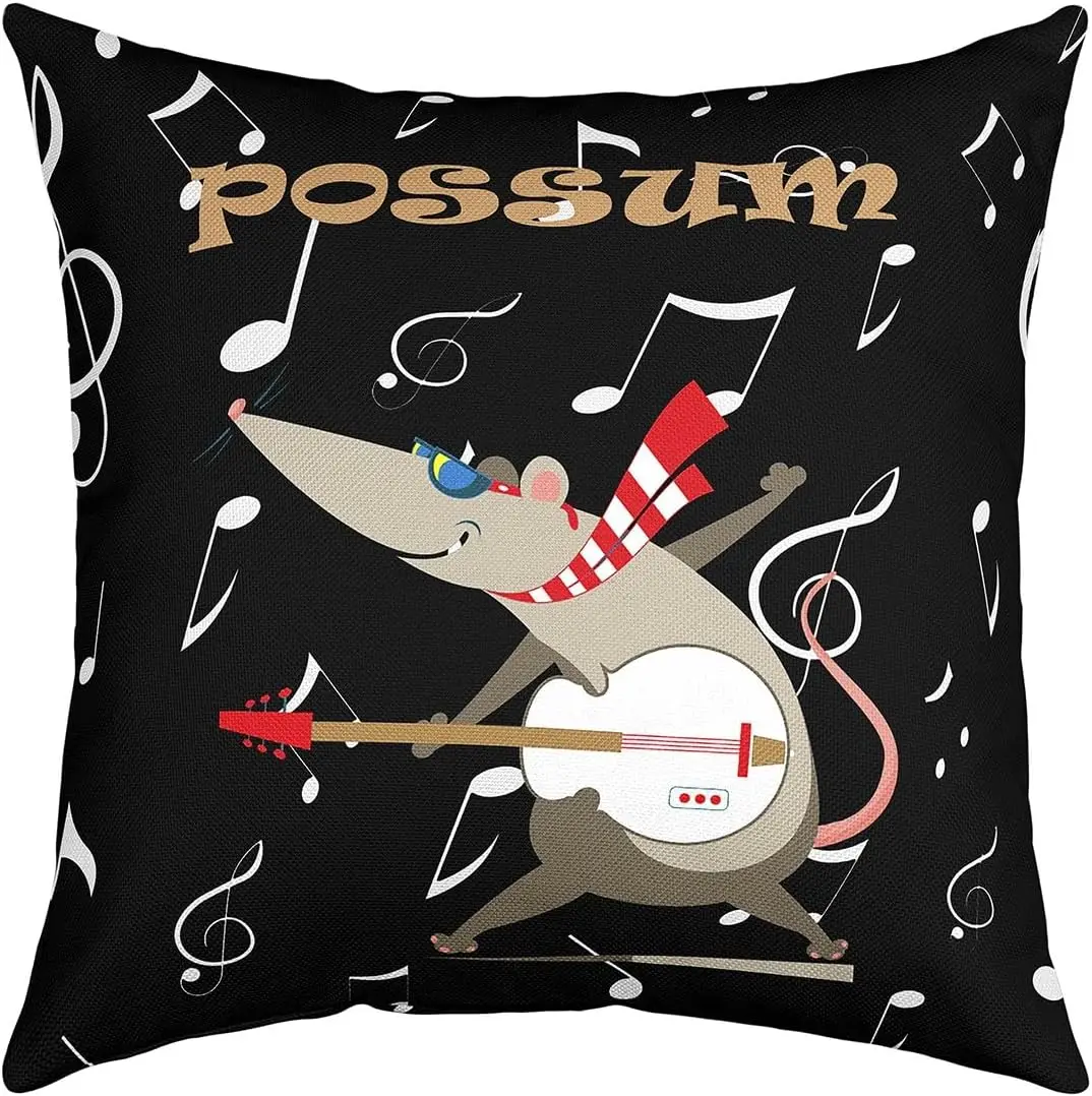 

Throw Pillow Cover Posums Pillow Cover Sofa Pillow Cover Fun Posums Guitar Decoration Cushion Cover
