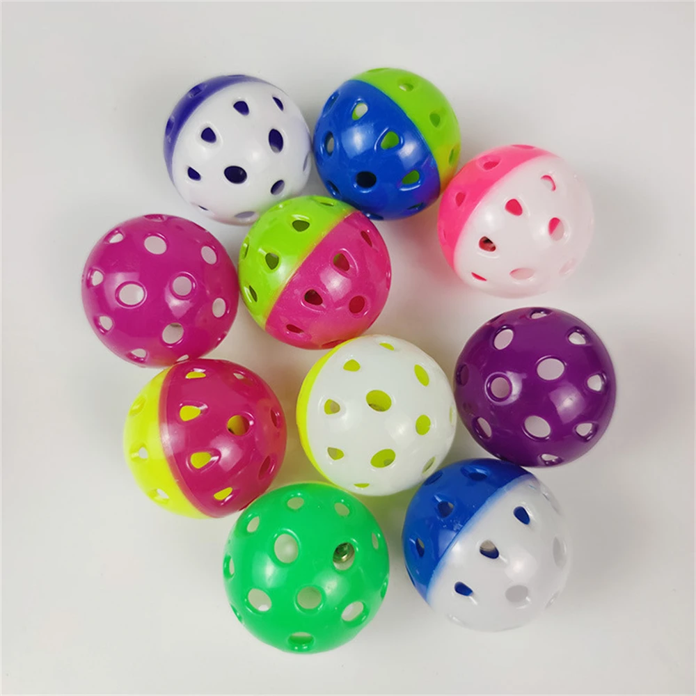 10 шт. красочные пластиковые колокольчики домашние игровые шарики с котенком и