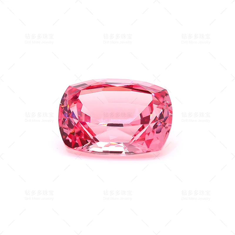 

High Quality Lab Grown Sapphire Cushion 8.44ct Pink Orangish Papalacha Synthetic Gem Processing For Making Jewelry