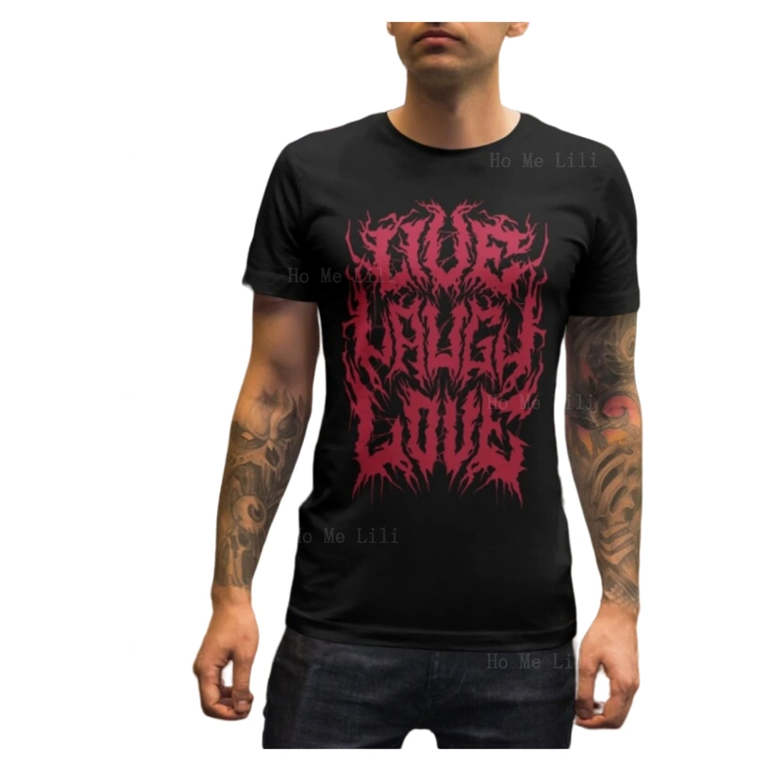 Дизайнерская футболка для мужчин, черная металлическая забавная Готическая футболка с пародией смеха и любви