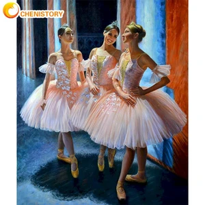 CHENISTORY Acrylic Painting By Numbers Ballet Girls Picture Drawing Adult Crafts Wall Decor Gift Handmade On Canvas Diy Crafts
