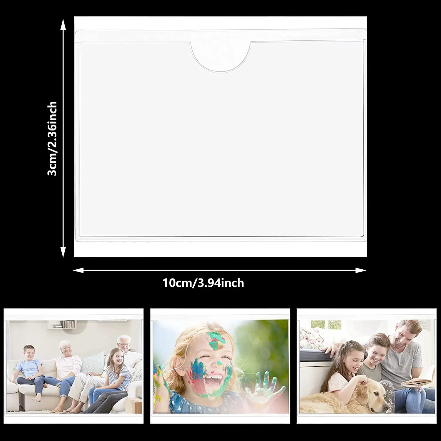 

36Pcs Self-Adhesive Label Card Holder Index Pockets Holder 6X8.5cm Clear Plastic Card Holder Adhesive Label Holder