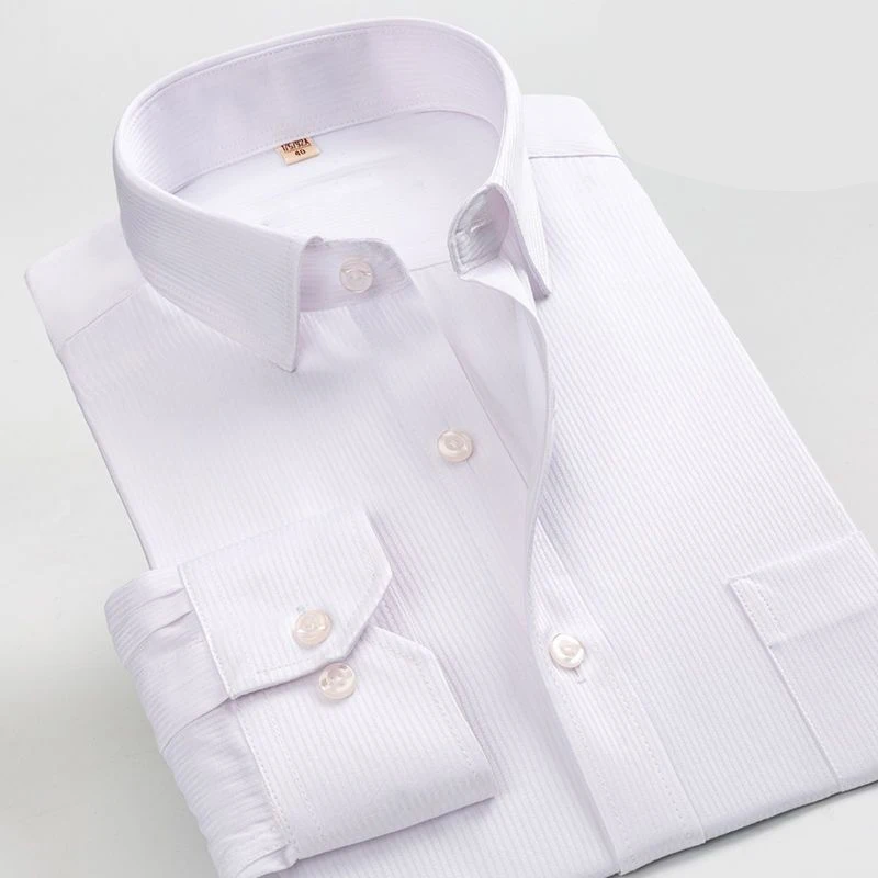 

Business Casual Formal Men's Dress Shirt Regular Fit Striped Plaid Blouse
