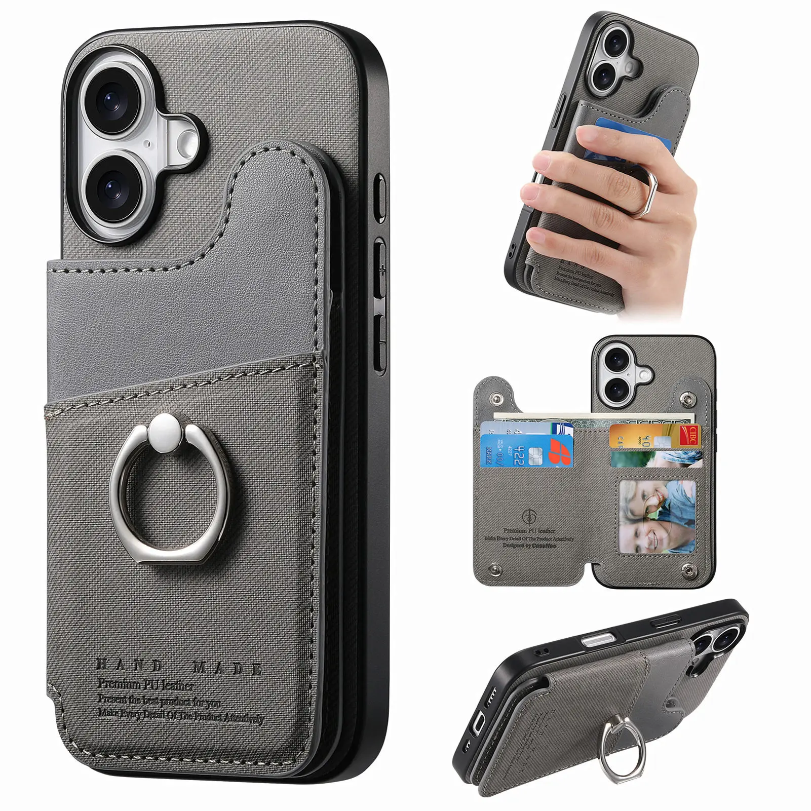 Фото Чехол-кошелек с кольцом на палец для Funda Samsung Galaxy Buddy 3 2 Quantum5 4 Wide6 5 Jump3 5G RFID-блокировка, держатель для 5 карт, чехол для телефона №1
