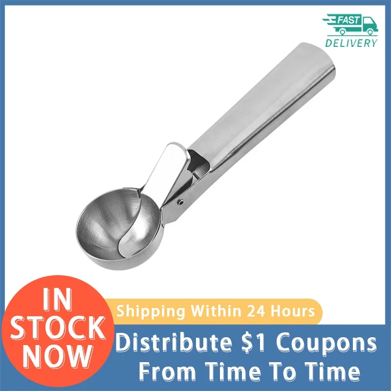 

Stainless Steel Ice Cream Scoops Stacks Ice Cream Digger Non-Stick Fruit Ice Ball Maker Watermelon Cream Spoon Tool Wholesale