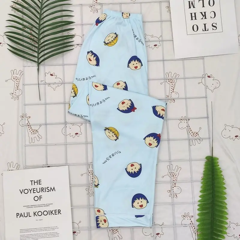 New Spring Summer Printed Pajama Pants Women Thin Soft Cartoon Korean Style Loose Sweat Trousers Femme Bottoms Pyjamas Home Wear
