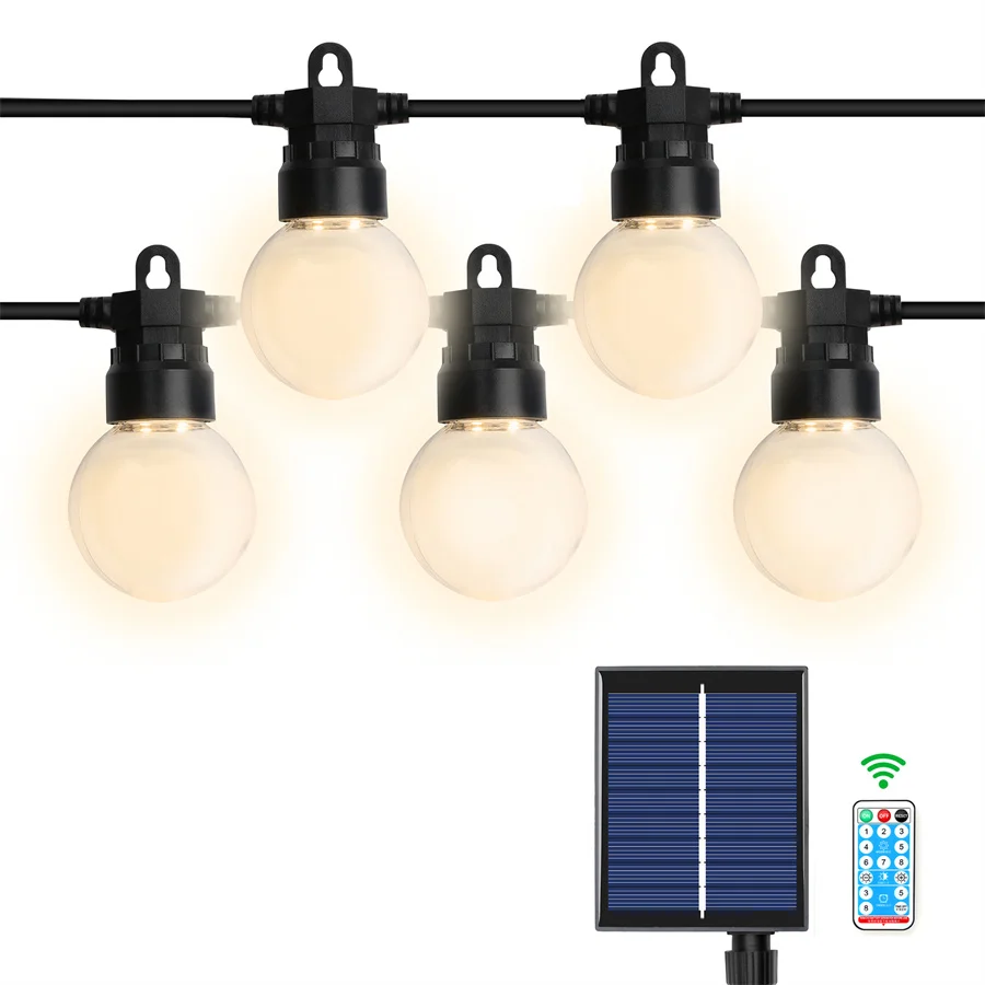 

G50 Globe Bulb Solar String Light Outdoor Solar Garden Fairy Light Waterproof Garland Light for Party Wedding Patio Bistro Decor