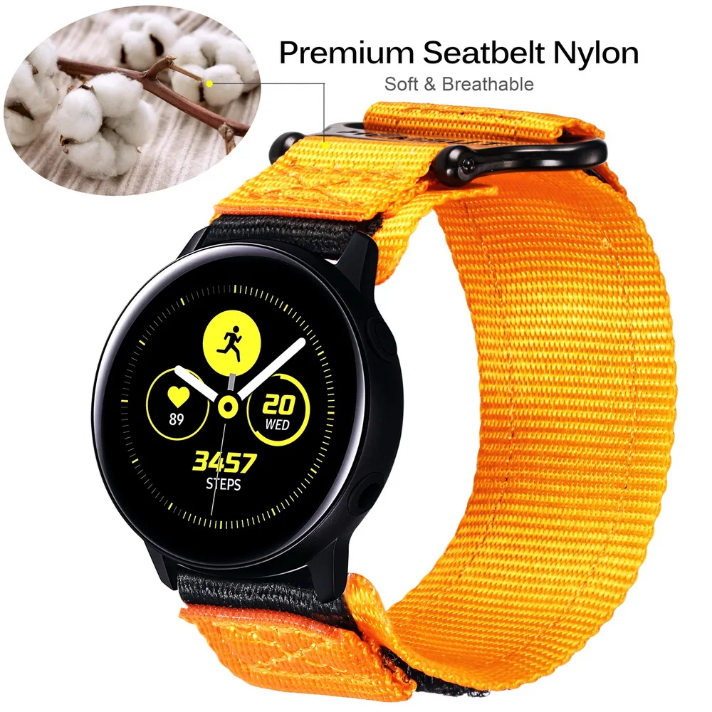 HEMSUT Nylon Sport Military Watch Band For Samsung Galaxy Watch Straps For Men Quick Release Quick-Drying 20MM 22MM
