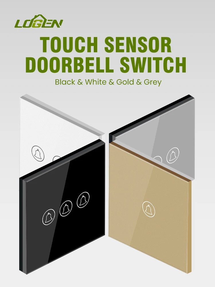 LOGEN стандарт ЕС переключатель дверного звонка стеклянная панель настенный