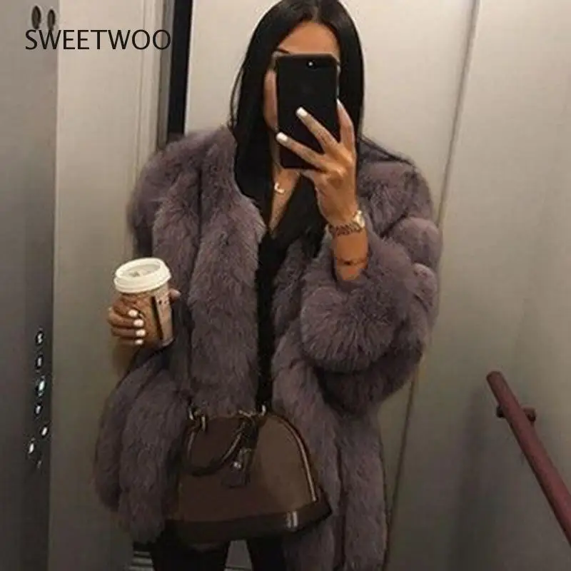 Winter Female Imitation Fur Jacket Anti Mink Solid Color O Neck Ladies's Fashion Temperament Warm Coat Contracted Tide Slim 2022
