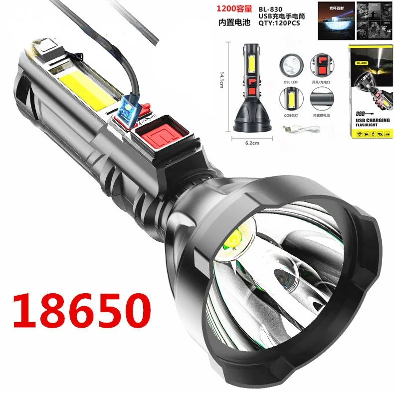 

New Style Flashlight Mini Portable Lamp With Built-in Battery USB Rechargeable COB LED Flashlight Torch light