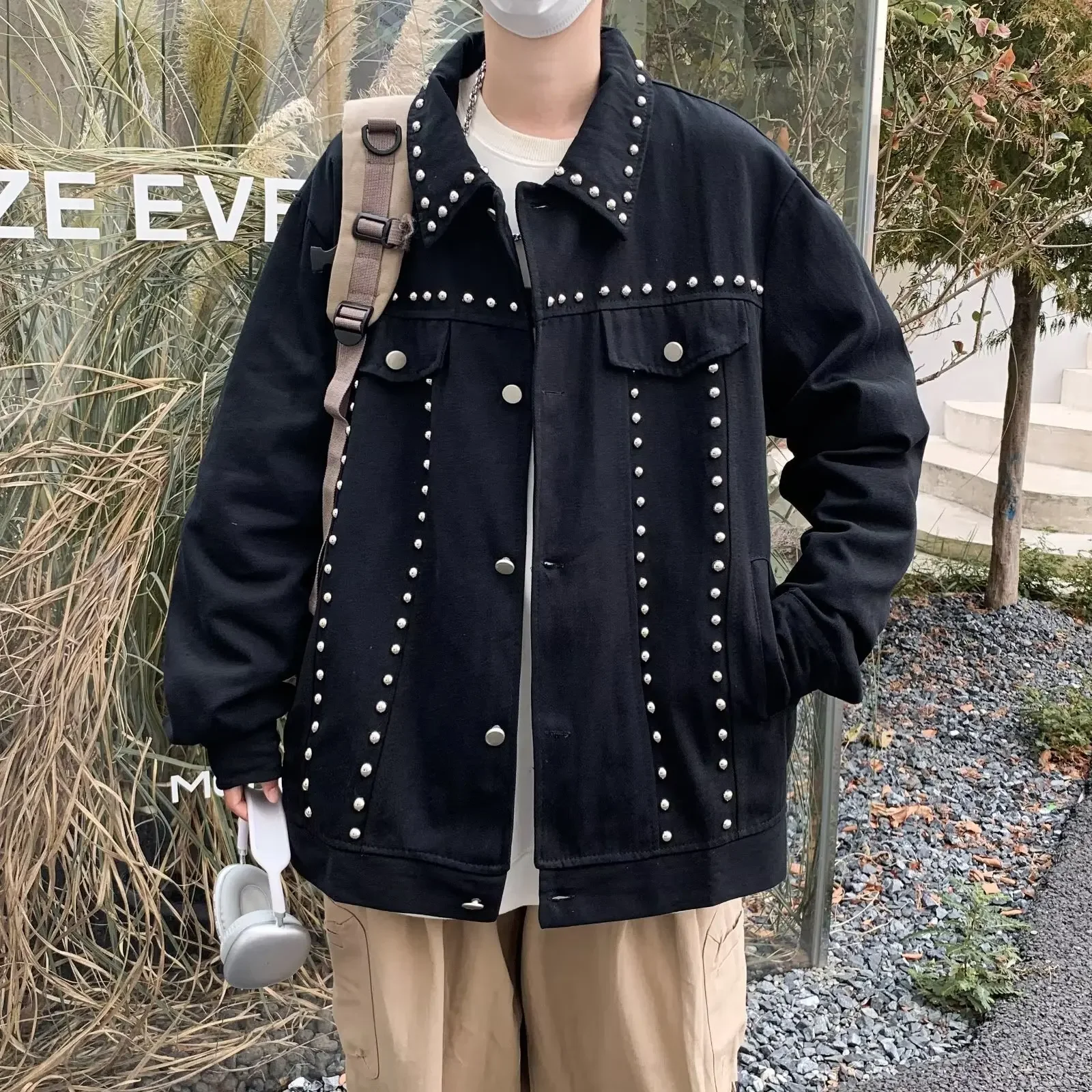 Осенняя корейская модная брендовая повседневная черная джинсовая куртка