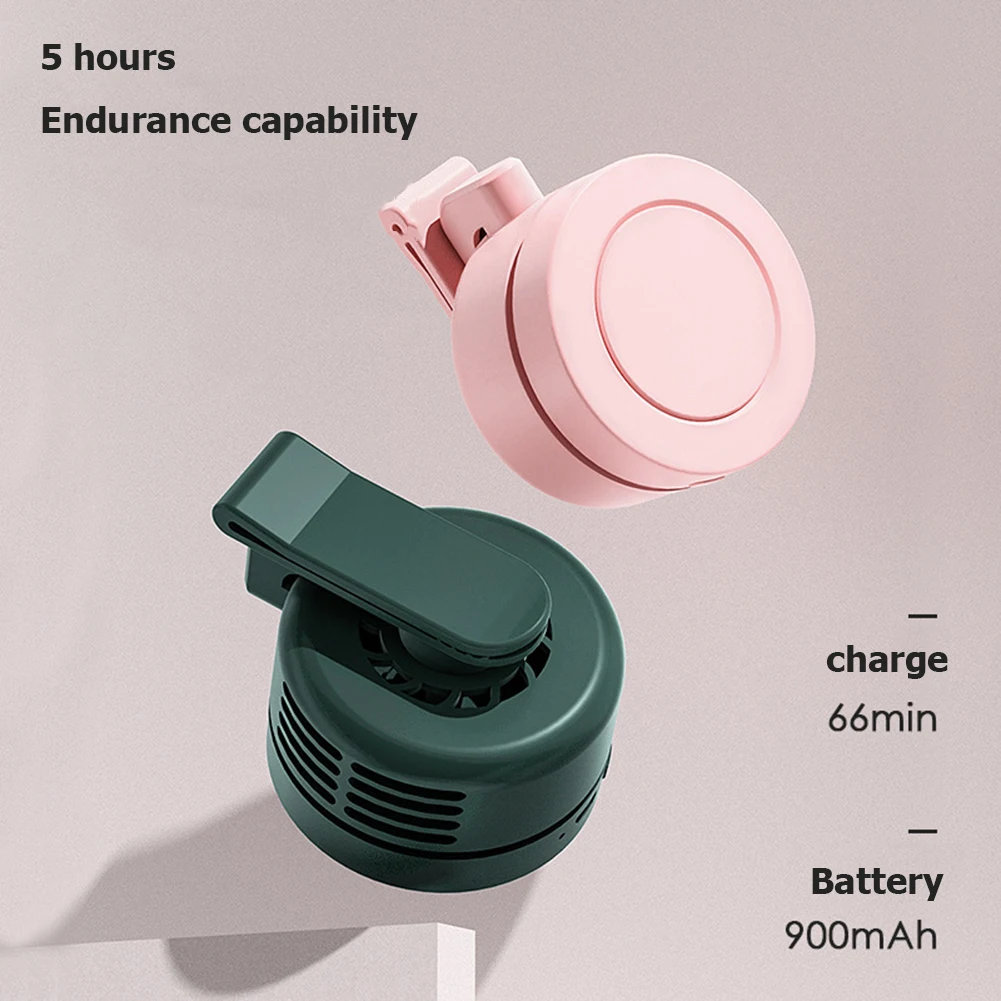 

Leafless Mini Clip Fan Neck Waist Fan Air Cooling USB 3 Speeds Desktop Fan USB Rechargeable Cooling Fan 360 Adjustable Wind