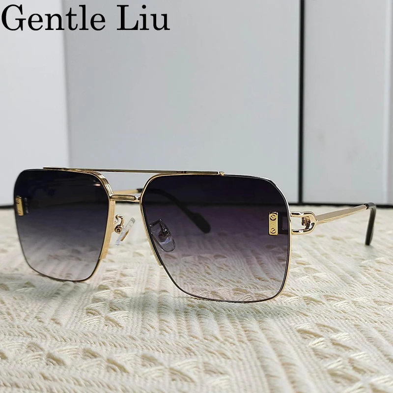 Очки солнцезащитные мужские и женские в металлической оправе UV400