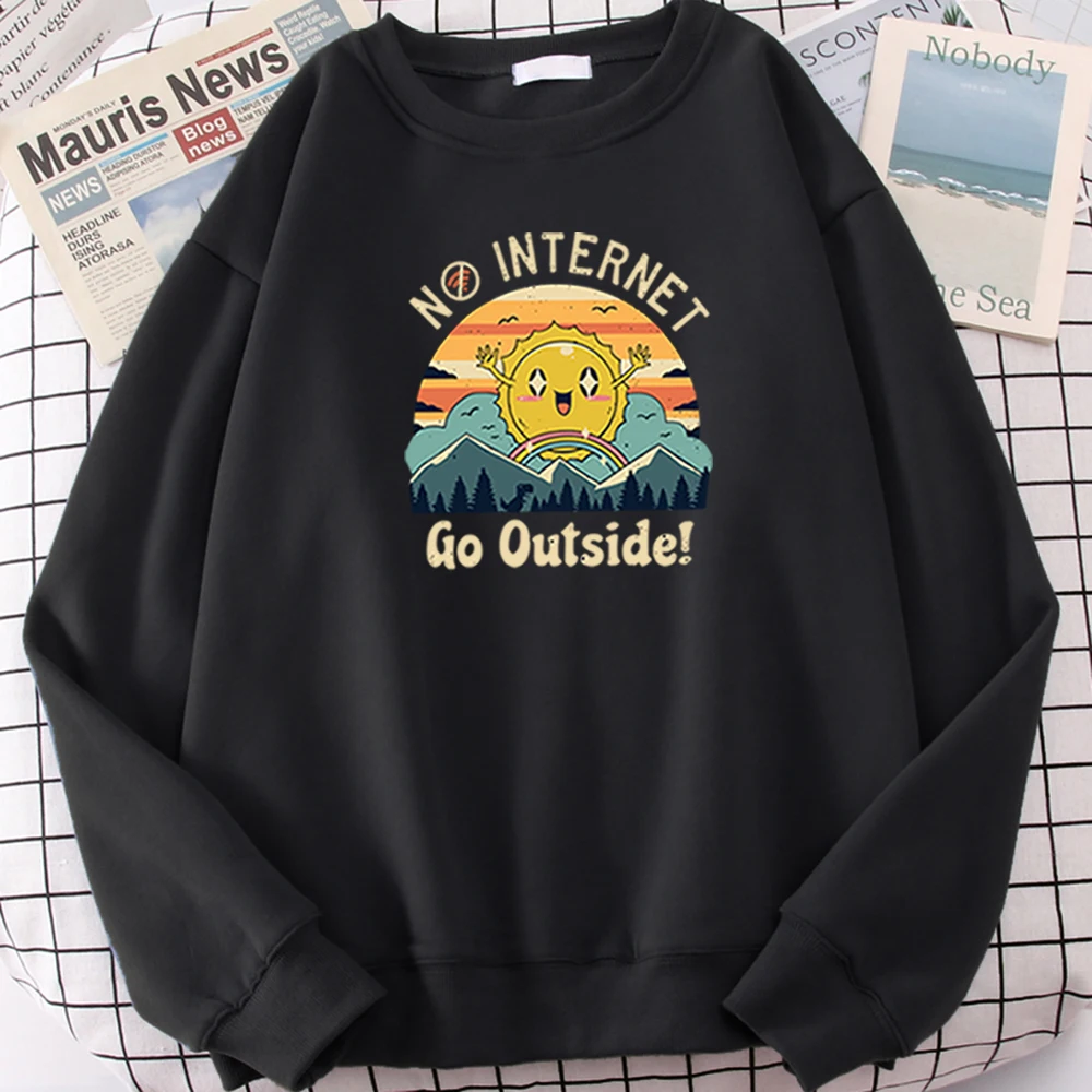 

Clothing Mens Little Sun Ready To Get Off Work Cartoon Printed Sweatshirt Male Big Size Loose Casual Top Kawaii Autumn Sudadera
