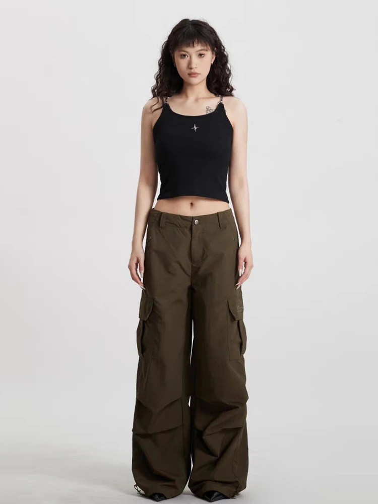 RORORIRI Y2k майка с металлической пряжкой Женский пуловер со звездой и круглым