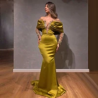 sexy perspective long sleeve slim prom dress crystal beaded annual meeting birthday party red carpet catwalk evening dress custo