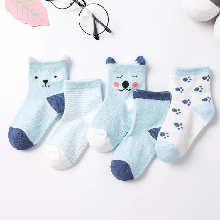 

5 pairs of cute socks for children girls cotton tube socks for boys baby socks for kids baby socks newborn socks