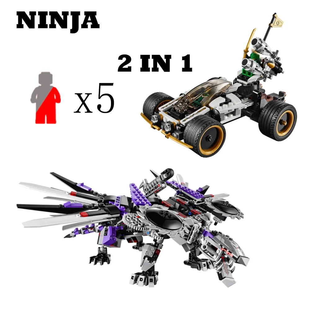 

691pcs Shinobi Nindroid Mech Dragon Spinning Wing Blades Gliders Nya Car 10224 Building Block Toys Compatible With Model