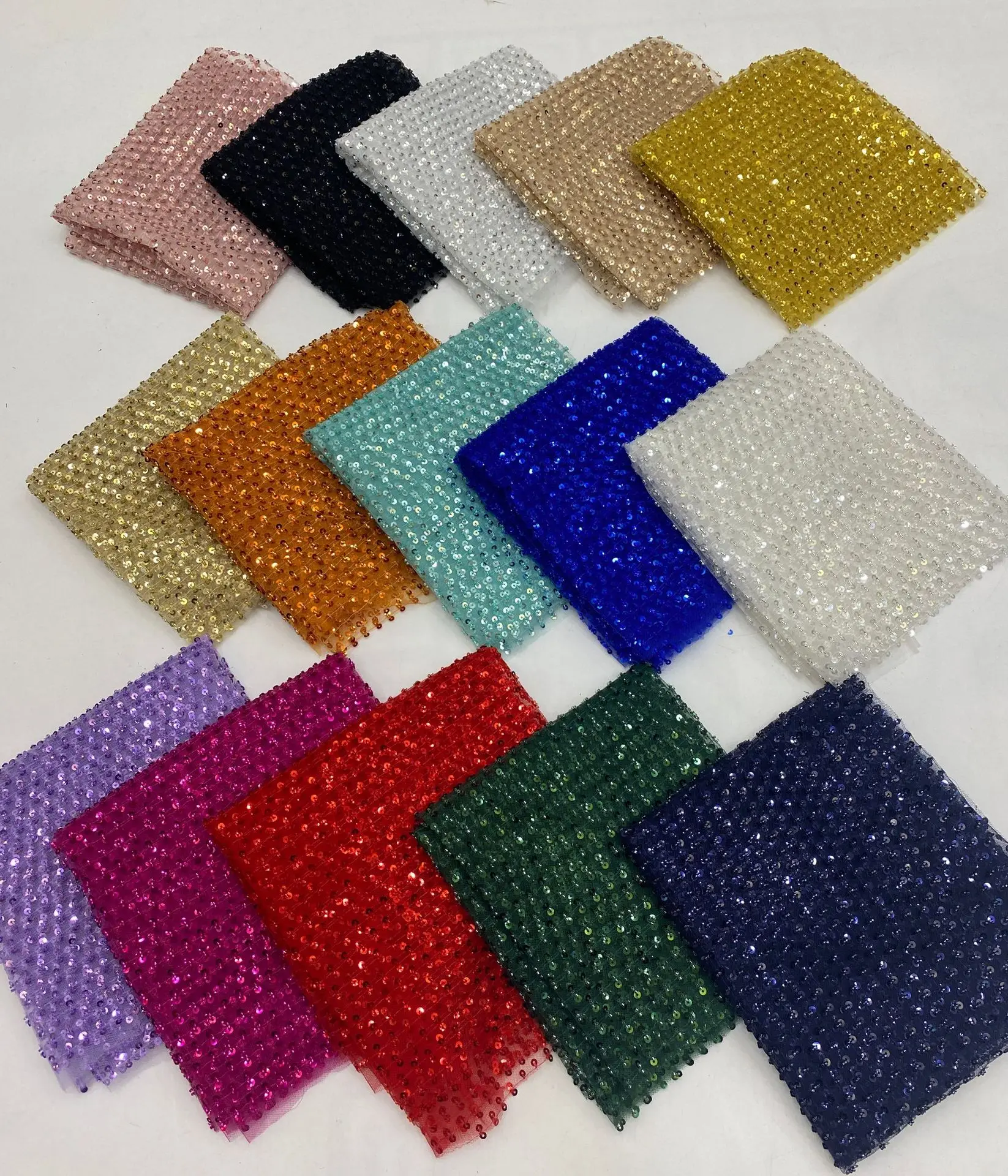 

Новинка 2023, кружевная ткань с блестками и цветочной вышивкой, ткань для свадебного платья