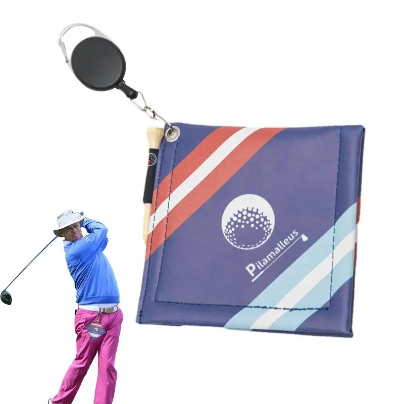 

Ткань для гольф-клубов, раннее полотенце для гольфа с выдвижным зажимом и держателем, полотенце для влажного и сухого мяча для гольфа, очист...