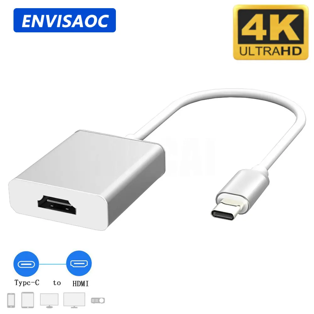 USB C Type C to HDMI-compatible VGA Adapter splitter cable connector For MacBook Pro Air iPad Samsung HUAWEI Lenovo PC laptop