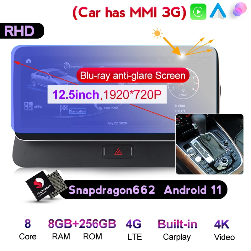 MEKEDE Android 11 для Audi Q5 2009 - 2015 RHD LHD Автомобильный радиоприемник мультимедийный плеер