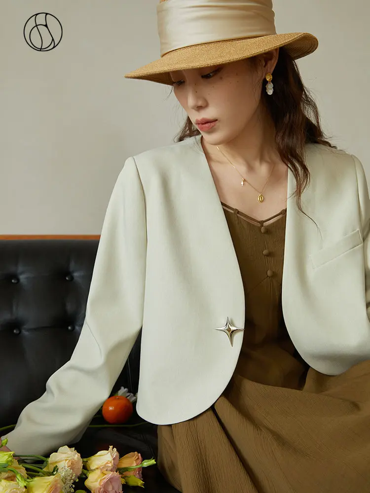 Женский короткий Блейзер с V-образным вырезом