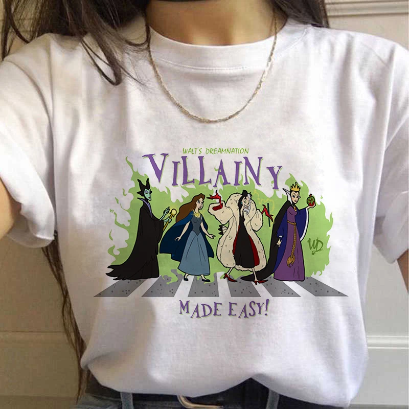 Женская футболка принт ведьмы белая с размера плюс Диснея Y2k 2022 - купить по