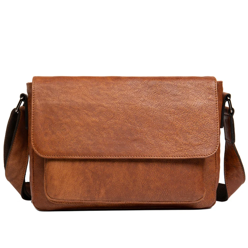 Трендовая кожаная сумка-мессенджер в стиле ретро модная горизонтальная Мужская