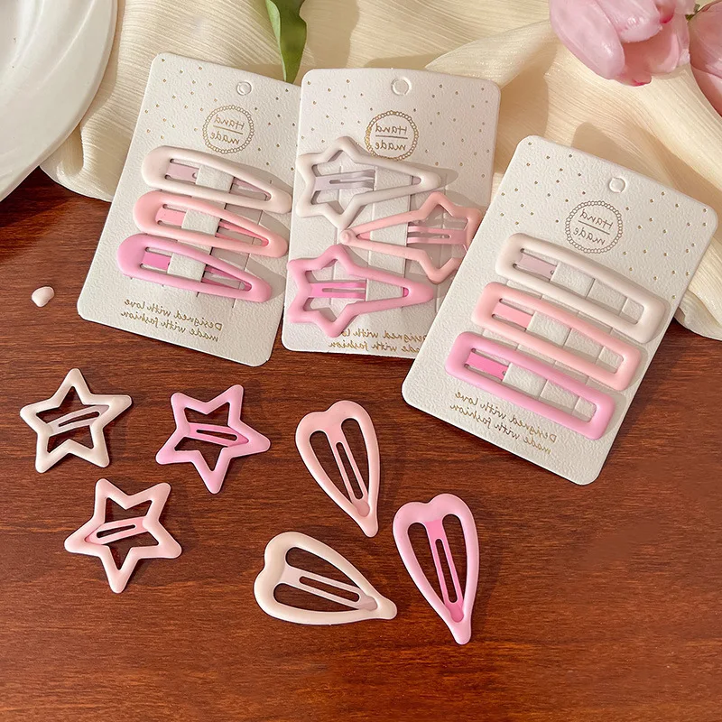 

Sweet Girl Pink Gradient BB Clip Girl Side Bangs Clip Front Broken Hair Clip Cute Children's Hair Clip Headwear