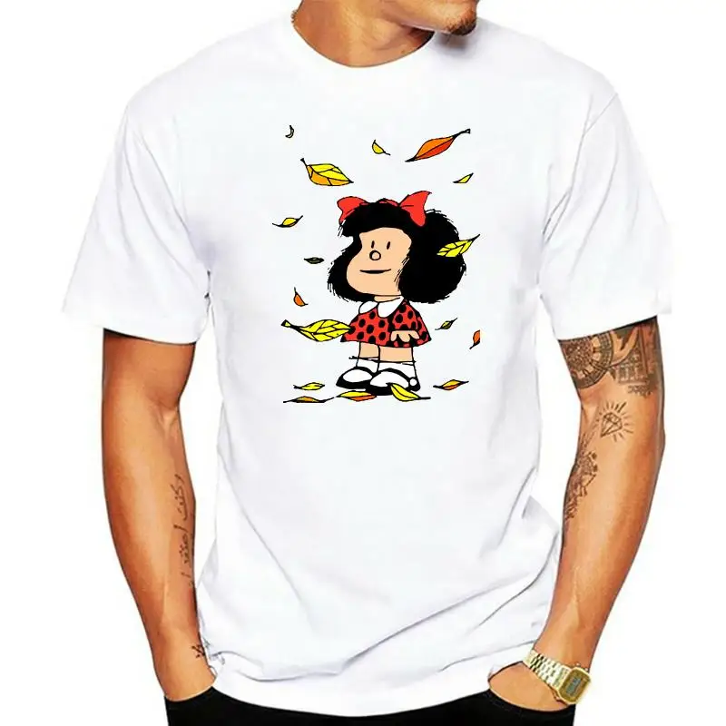 Mafalda autumn leaves Quino Comic argentino T shirt cartoon politics girl book susanita felipe manolo guille