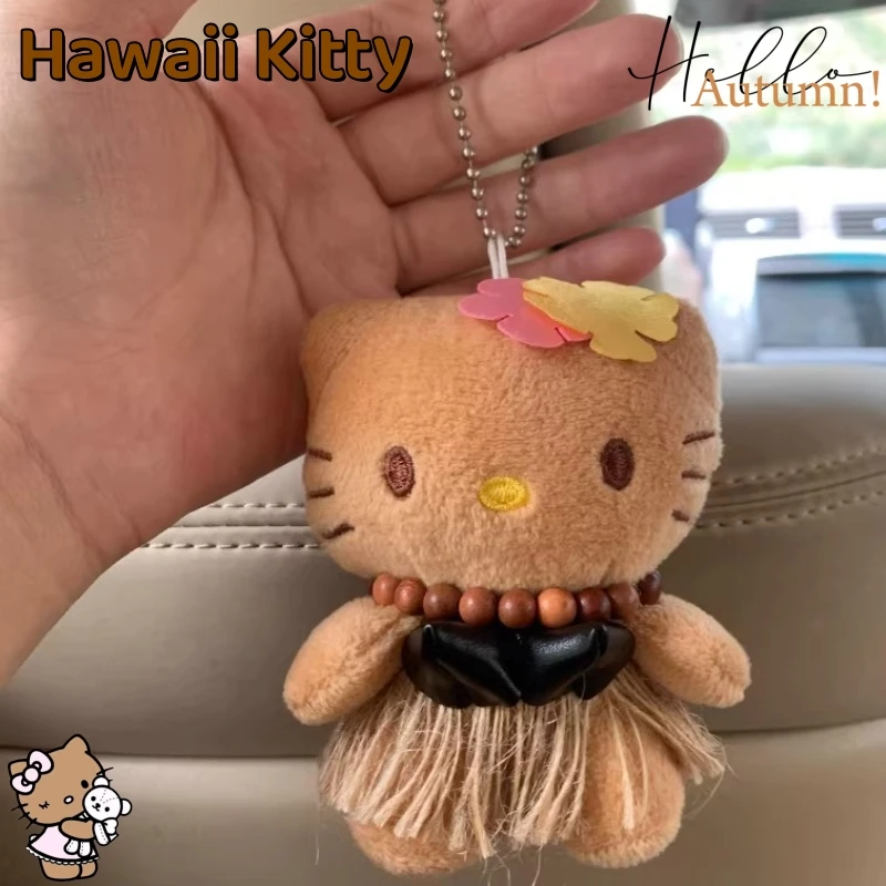 

Коричневая кожа Hello Kitty Гавайская серия аниме Ретро плюшевая кукла кавайная кукла искусственная школа милые игрушки подарки