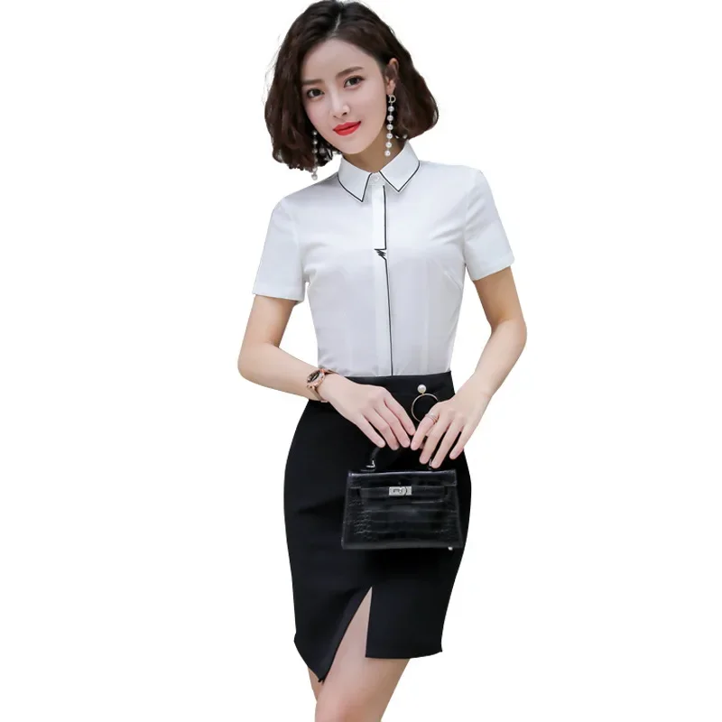 Новинка 2023 стильная корейская версия облегающая женская рубашка с коротким