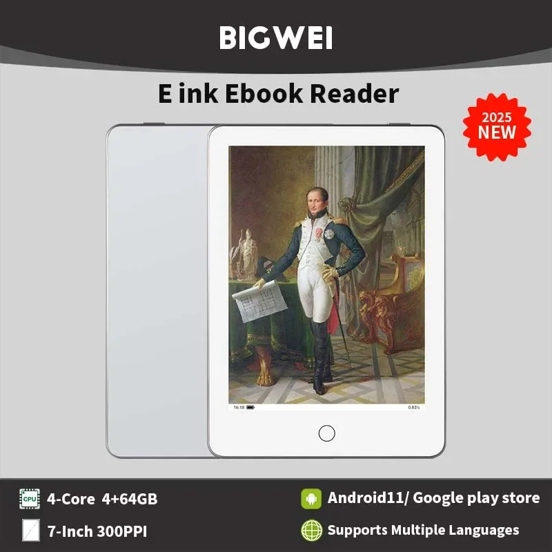 Фото Электронная книга BIGWEI X7Pro с 6-дюймовым E-Ink экраном, электронный блокнот, планшет с E-Ink дисплеем, поддержка приложения Kindle №1