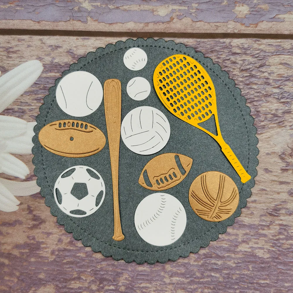 

Ball Game Metal Cutting Die Cut Mold Photo Album Card Making Stencil Paper DIY Craft Handmade Happy Birthday Mould