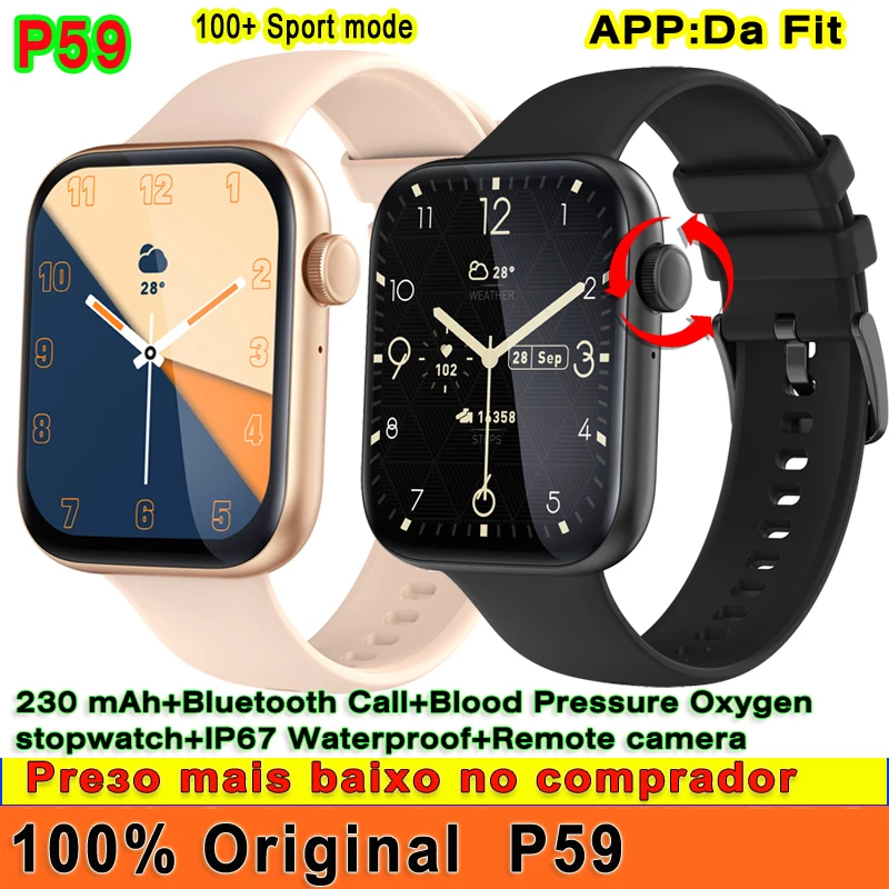 

Original P59 Smartwatch Women Men Bluetooth Call 100+ Sport Mode Heart Rate Monitor Blood Pressure Oxygen Smartwatch Android IOS