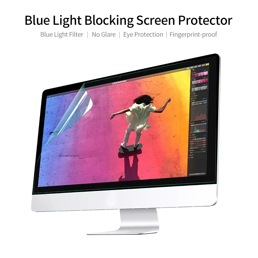 

Blue Light Blocking Screen Protector 2 Sides Optional Installation Anti Glare Film for 27'' Monitor with 16:9 Aspect Rat