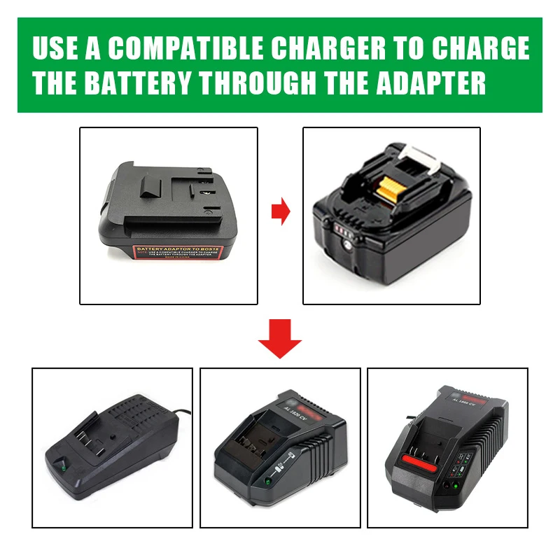 Преобразователь адаптера батареи для Makita на литиевую батарею Bosch 18 в BL1830 BL1850 BAT622 BAT609 BAT618, аксессуары для электроинструментов