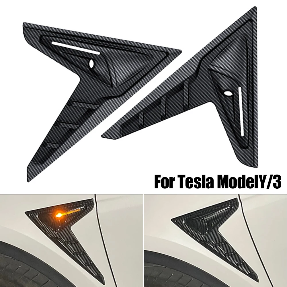 

Camera Flanks Car Side Wing Panel Cover Spoiler Dust Cover Decoration Modification Accessories For Tesla Model 3 /Y 2021