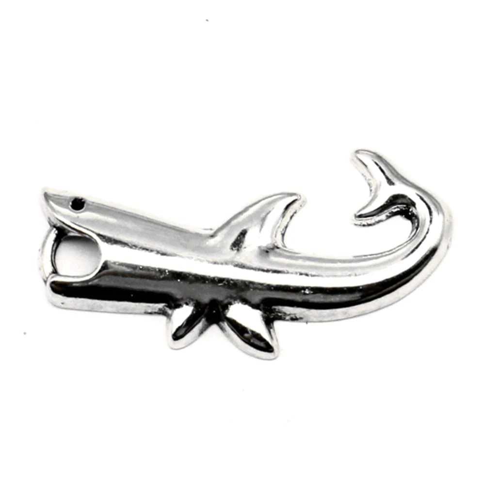 

100pcs Wholesale Jewelry Lots Shark Charms Pendant Supplies For Jewelry Materials 16x30mm