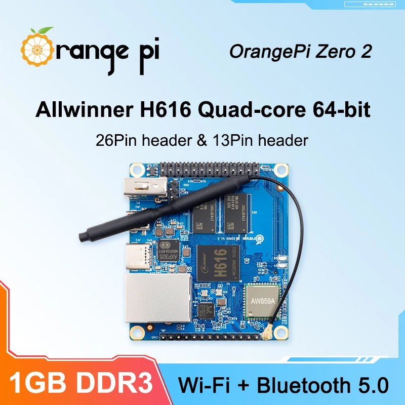Фото OPi Zero 2 1GB DDR3 Allwinner H616 Мини-ПК, одноплатный компьютер, материнская плата, Android, Linux, плата для разработки ARM №2