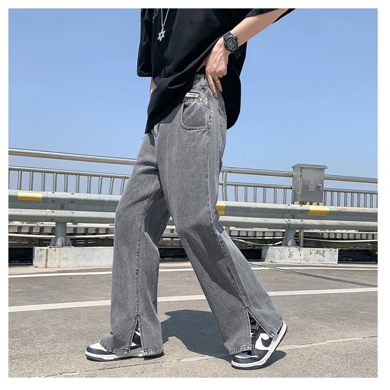 Blue Gray Baggy Jeans Men Fashion Casual Wide Leg Jeans Men Streetwear Loose Hip Hop Straight Denim Pants Mens Trousers S-3XL