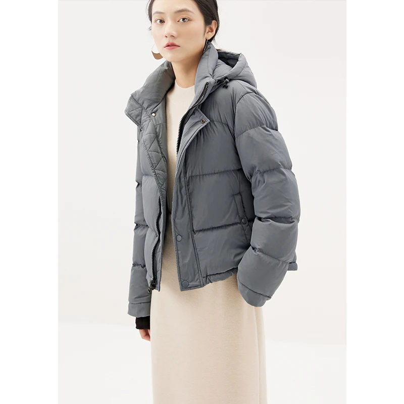 SHUCHAN 90% White Goose Down Thick Casual Autumn/Winter Hooded Casacos Femininos Inverno 2022 Puffer Jacket Women Jacket