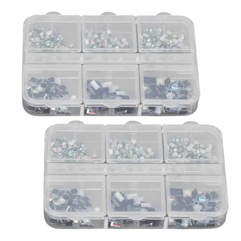 

Nail Rhinestones 2 Box Nail Art Decorations Glitter for Manicure Shop