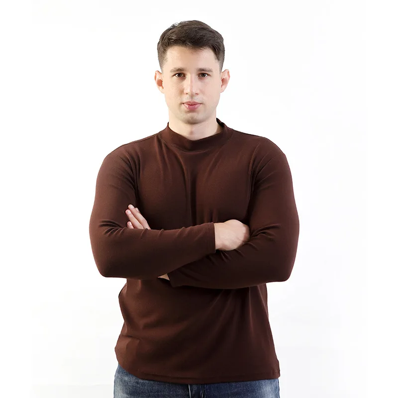 Мужской свитер dadwear утолщенный теплый полувысокий воротник осенне-зимний