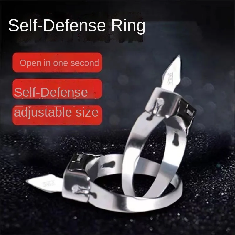 

Finger Blade Ring Knife Girl Anti-wolf Artifact Emergency Weapon Hidden Weapon Ring Jewelry Multi-functional Adjustable