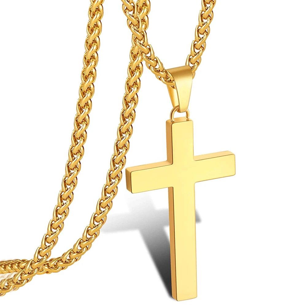 

Fashion Cross Pendant Necklace Women Men Stainless Steel Link Chain Charm Necklace Cool Boys Girls Punk Hip Hop Jewelry Gift
