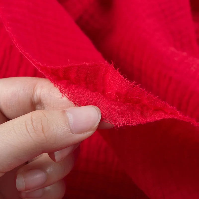 Двойная хлопково-льняная ткань мягкая детская платье из бамбукового крепа