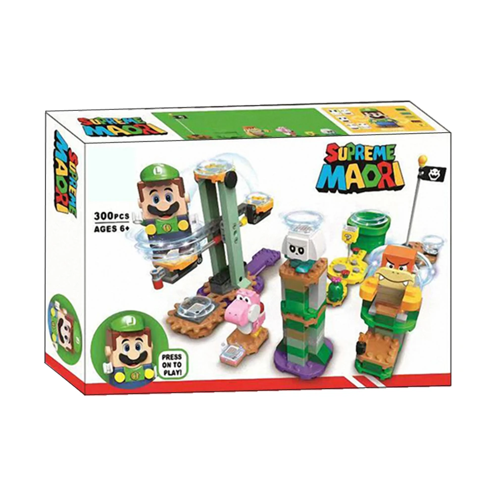 

Super Mario Toys Adventure TV Game Adventures with Luigi Question Building Blocks Toys Bricks Kids Figures Kid Gift Boy
